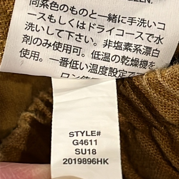 POINT SUR Pants Linen Lyocell Elastic Waist Mustard Jogger Pants - Picture 9 of 10